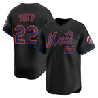 New York Mets #22 Juan Soto Black AmberGomez Alternate Limited Player Jersey