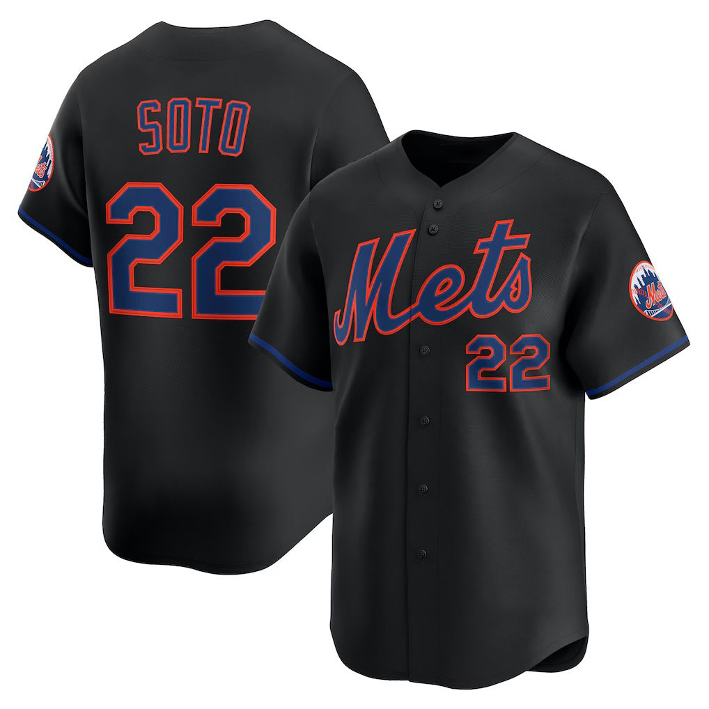 New York Mets #22 Juan Soto Black AmberGomez Alternate Limited Player Jersey
