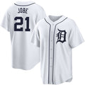 Detroit Tigers #21 Jackson Jobe White AmberGomez Cool Base Stitched Jersey