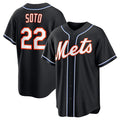 New York Mets #22 Juan Soto 2026 Black AmberGomez Out Stitched Jersey