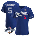 Los Angeles Dodgers #5 Freddie Freeman Player Royal AmberGomez World Series Limited Elite Home Stitched Jerseys