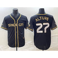 Houston Astros #27 Jose Altuve Black AmberGomez City Connect Cool Base Stitched Jersey