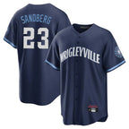 Chicago Cubs #23 Ryne Sandberg Player Navy AmberGomez City Connect Home Game Stitched Jerseys