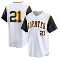 Pittsburgh Pirates #21 Roberto Clemente White AmberGomez Cooperstown Collection Limited Jersey