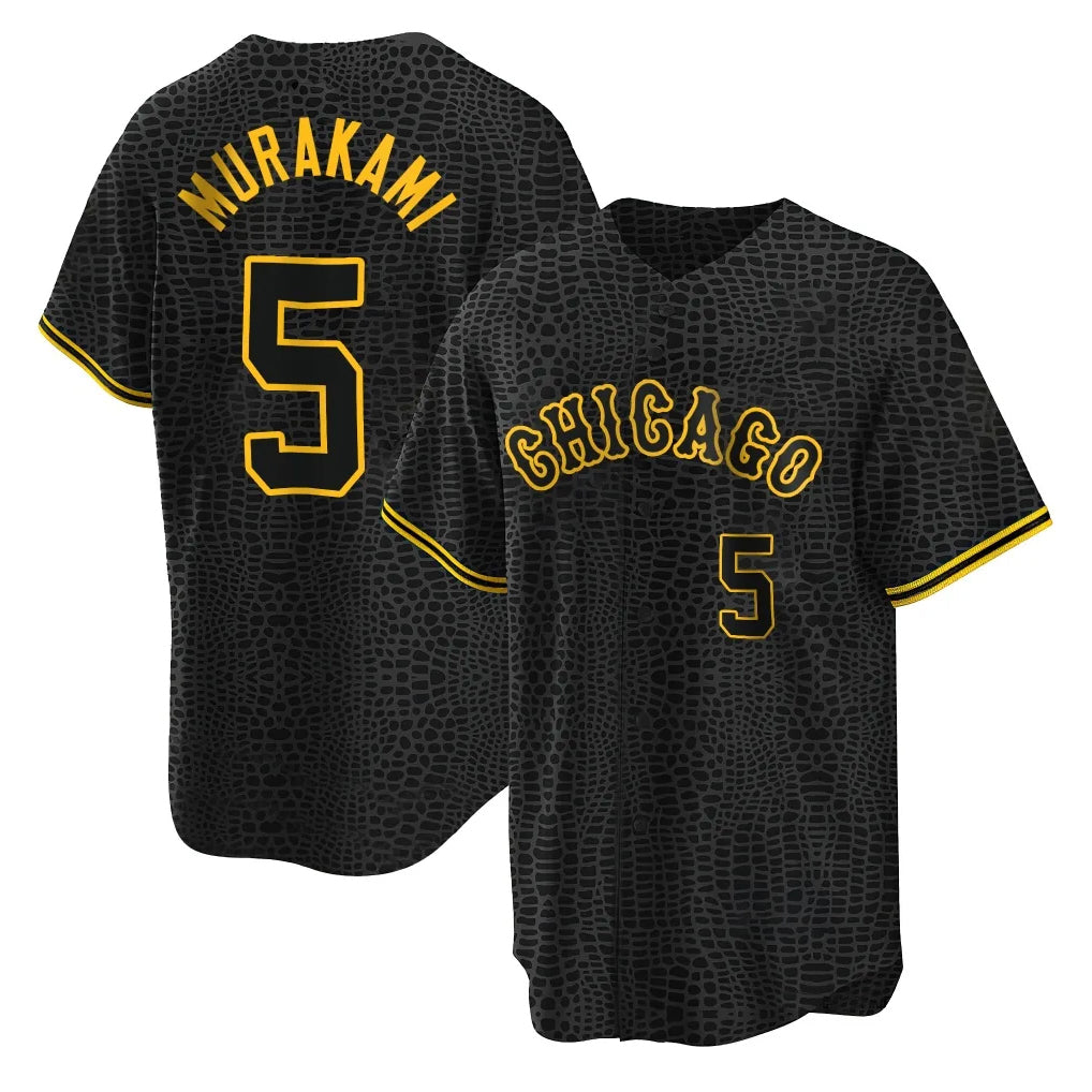 Chicago White Sox #5 Munetaka Murakami Player Black AmberGomez Snake Skin City Home Game Stitched Jerseys