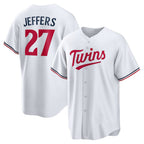 Minnesota Twins #27 Ryan Jeffers White AmberGomez Home Replica Player Jersey