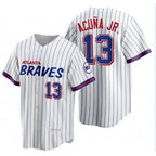 Atlanta Braves #13 Ronald Acu?a Jr. 2021 City Connect Stitched White AmberGomez Jersey