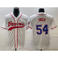Atlanta Braves #54 Max Fried White AmberGomez Cool Base With Patch Stitched Jersey