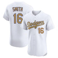 Los Angeles Dodgers #16 Will Smith Player Gold White Gold AmberGomez Limited Elite Home Stitched Jerseys