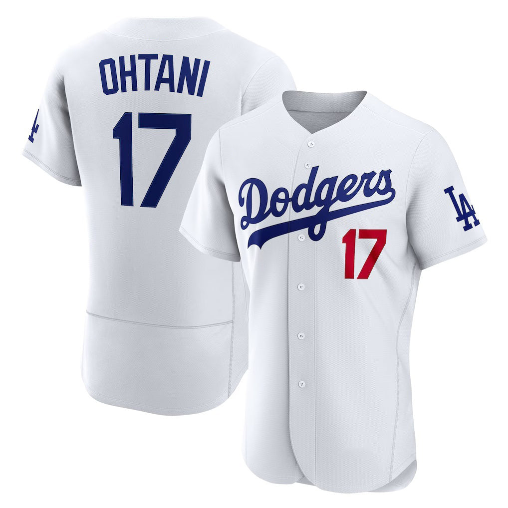 Los Angeles Dodgers #17 Shohei Ohtani White AmberGomez Home Authentic Jersey