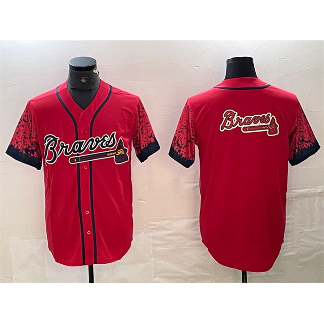 Atlanta Braves Red AmberGomez Team Big Logo City Connect Cool Base Stitched Jersey
