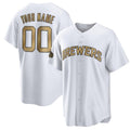 Custom Milwaukee Brewers Active Player White AmberGomez 2022 All-Star Cool Base Stitched Jersey