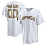 Custom Milwaukee Brewers Active Player White AmberGomez 2022 All-Star Cool Base Stitched Jersey
