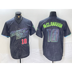 Tampa Bay Rays #18 Shane McClanahan Number Charcoal AmberGomez 2024 City Connect Limited Stitched Jerseys