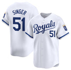 Kansas City Royals #51 Brady Singer White AmberGomez 2024 Home Stitched Jersey