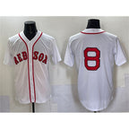 Boston Red Sox #8 Carl Yastrzemski White AmberGomez Cool Base Stitched Jersey