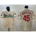 Philadelphia Phillies #45 Zack Wheeler Cream AmberGomez Phanatic Limited Stitched Jersey