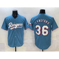 Texas Rangers #36 Wyatt Langford Blue AmberGomez Limited Stitched Jersey