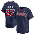 Atlanta Braves #27 Austin Riley Player Navy AmberGomez Limited Home Game Stitched Jerseys