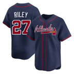 Atlanta Braves #27 Austin Riley Player Navy AmberGomez Limited Home Game Stitched Jerseys