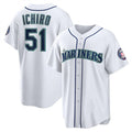 Seattle Mariners #51 Ichiro Suzuki White AmberGomez Cool Base Stitched Jersey