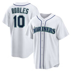 Seattle Mariners #10 Victor Robles White AmberGomez Home Replica Jersey