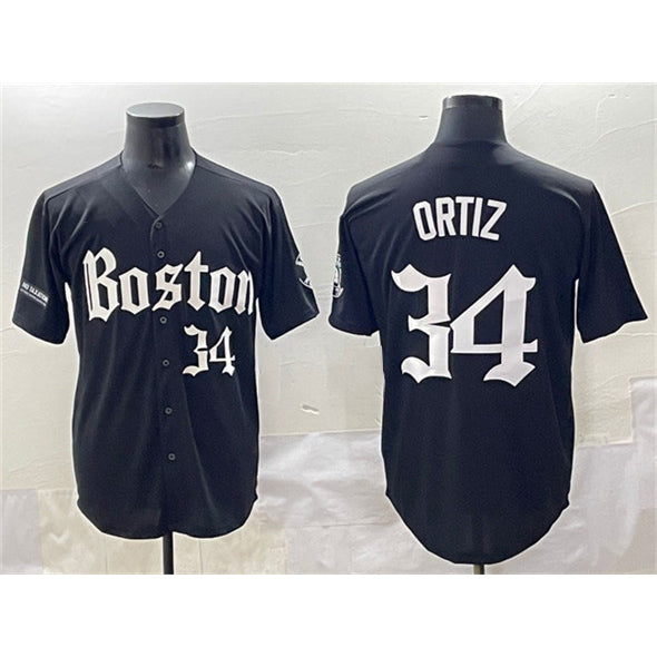 Boston Red Sox #34 David Ortiz Black AmberGomez Gothic Vapor Limited Stitched Jersey