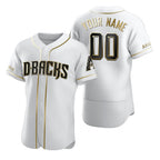 Custom Arizona Diamondbacks White AmberGomez Stitched Flex Base Golden Edition Jersey