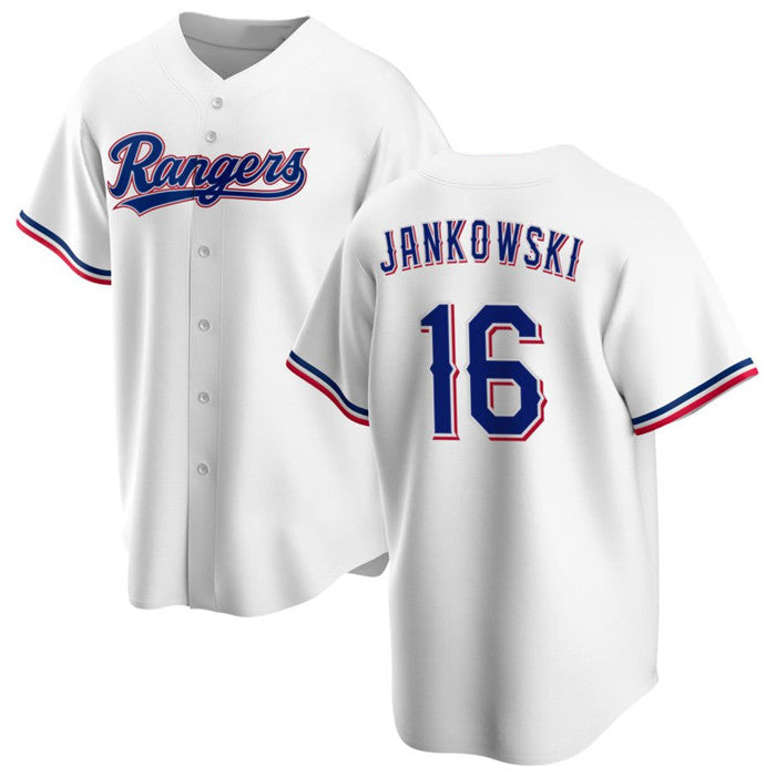 Texas Rangers #16 Travis Jankowski White AmberGomez Cool Base Stitched Jersey