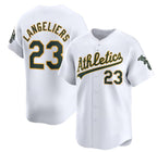 Oakland Athletics #23 Shea Langeliers White AmberGomez Home Limited Stitched Jersey