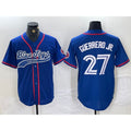 Toronto Blue Jays #27 Vladimir Guerrero Jr Blue AmberGomez Cool Base Stitched Jersey 2