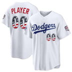 Custom Los Angeles Dodgers 2026 All-Star Edition Stars & Stripes White AmberGomez Stadium Pick-A-Player Jersey