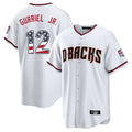 Arizona Diamondbacks #12 Lourdes Gurriel Jr Player White AmberGomez USA 250 Fourth of July Home Game Stitched Jerseys