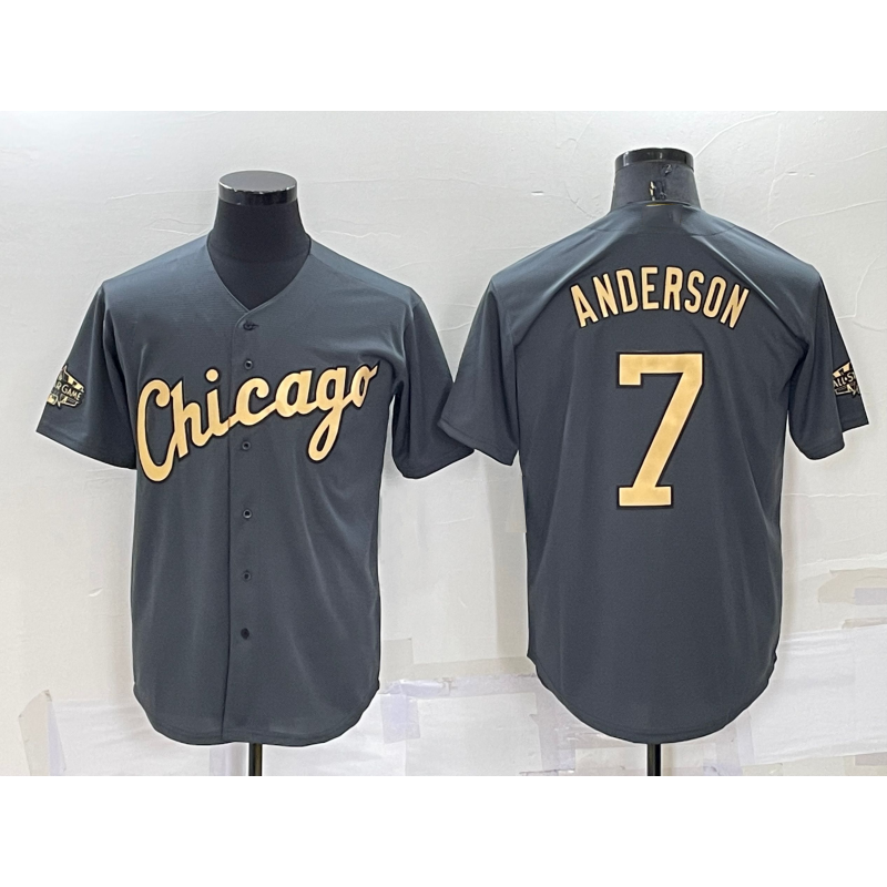 Chicago White Sox #7 Tim Anderson Grey AmberGomez 2022 All Star Stitched Cool Base Jersey