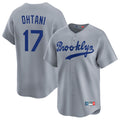 Los Angeles Dodgers #17 Shohei Ohtani Player Gray AmberGomez Game Limited Home Stitched Jerseys