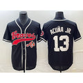 Atlanta Braves #13 Ronald Acuna Jr Black AmberGomez Cool Base Stitched Jersey