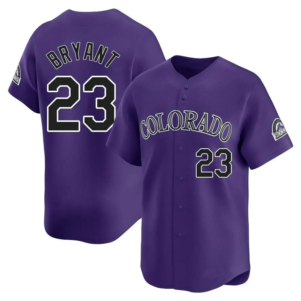 Colorado Rockies #23 Kris Bryant Player Purple AmberGomez Limited Home Stitched Jerseys