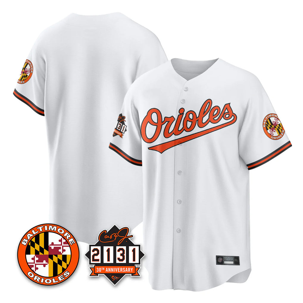Baltimore Orioles White AmberGomez 30th Anniversary of 2131 Home Game Blank Player Stitched Jerseys