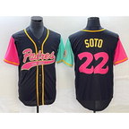 San Diego Padres #22 Juan Soto Black AmberGomez NEW 2023 City Connect Cool Base Stitched Jersey