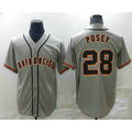 San Francisco Giants #28 Buster Posey Grey AmberGomez Stitched Cool Base Jersey
