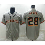 San Francisco Giants #28 Buster Posey Grey AmberGomez Stitched Cool Base Jersey