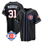 Chicago Cubs #31 Greg Maddux Player Black AmberGomez Fashion Out 150th Anniversary Game Stitched Jerseys