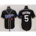 Los Angeles Dodgers #5 Freddie Freeman Number Black AmberGomez Cool Base With Patch Stitched Jersey 2