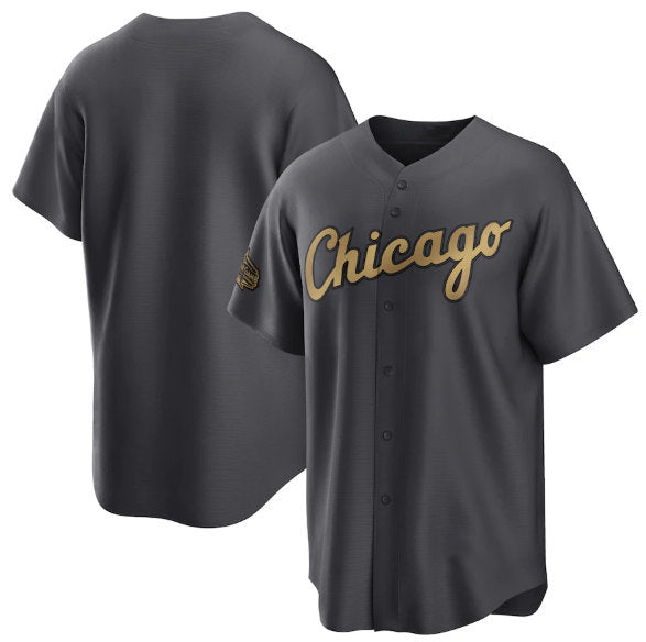 Chicago White Sox Blank Charcoal AmberGomez 2022 All-Star Cool Base Stitched Jersey