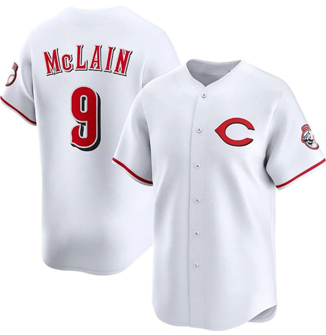 Cincinnati Reds #9 Matt McLain White AmberGomez 2025 Home Limited Stitched Jersey