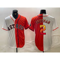 Houston Astros #2 Alex Bregman White Orange AmberGomez Split Stitched Jersey 2