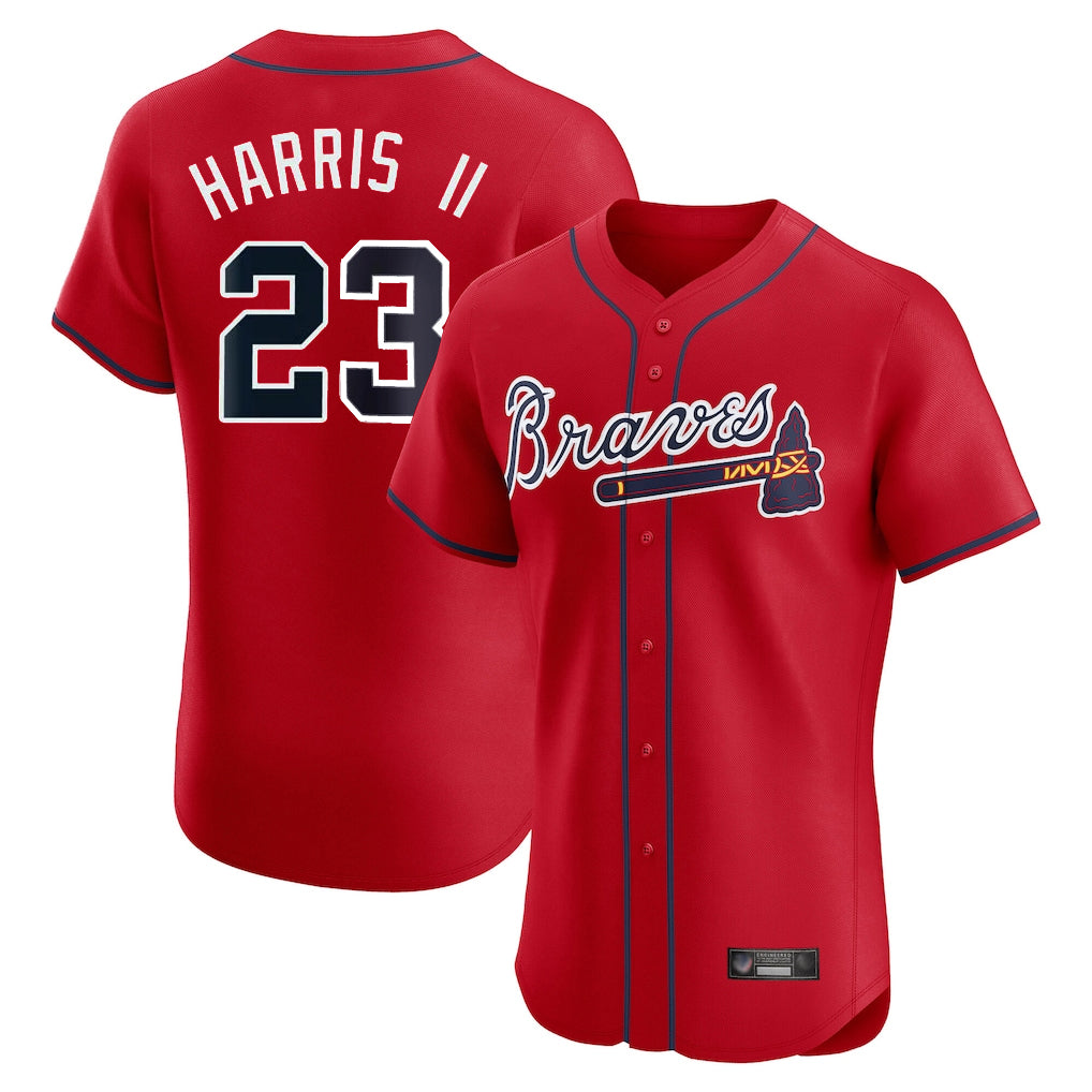 Atlanta Braves #23 Michael Harris II Player Red AmberGomez Limited Elite Home Game Stitched Jerseys