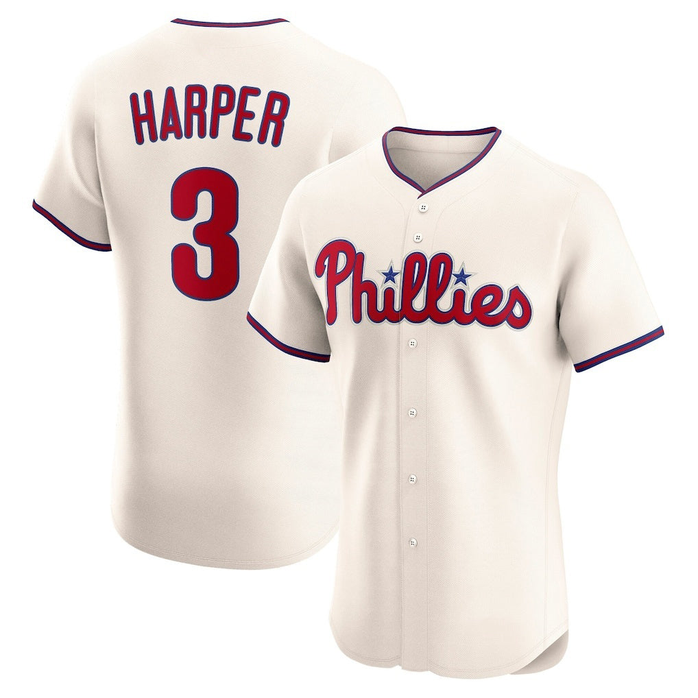 Philadelphia Phillies #3 Bryce Harper Cream AmberGomez Alternate 2 Elite Jersey