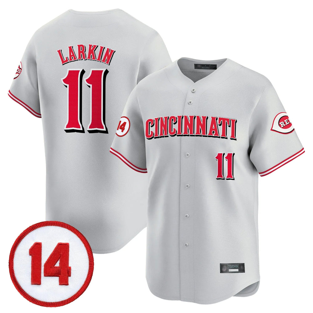 Cincinnati Reds #11 Barry Larkin Player Gray AmberGomez Vapor Premier Limited Home Stitched Jerseys
