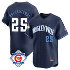 Chicago Cubs #25 Moises Ballesteros Player Navy AmberGomez City Connect 150th Anniversary Limited Home Stitched Jerseys